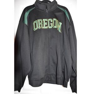 Campus Drive, Black Heavy Weight Full Zip Track Jacket, Men's XXL, UO, Ducks